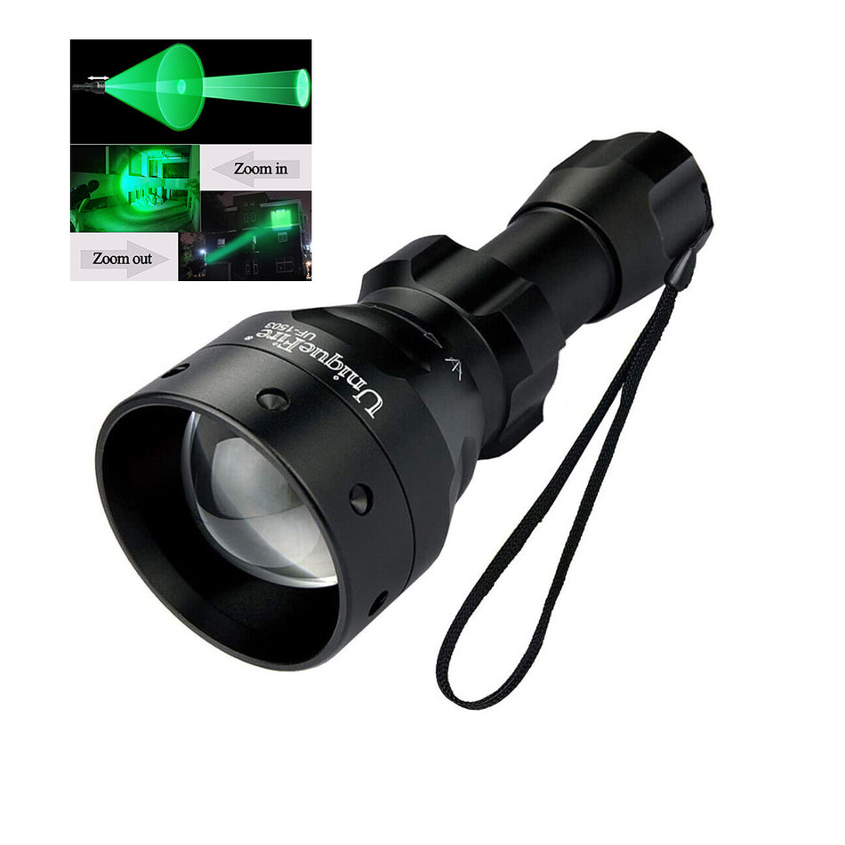UniqueFire 1503 Green LED Single Mode Zoomable Hunting Flashlight Light