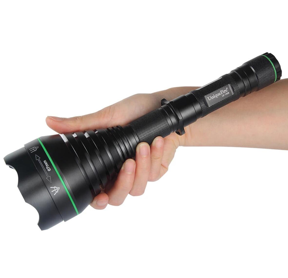 UniqueFire UF-1508 67mm LENS 1000 Lumen 700 Meters Single Mode Zoomable Long Range LED Flashlight