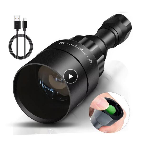 UniqueFire 1605 75mm Lens Long Range 5W IR 940nm LED Infrared Night Vision Zoomable Flashlight Kit(Micro USB Charging)