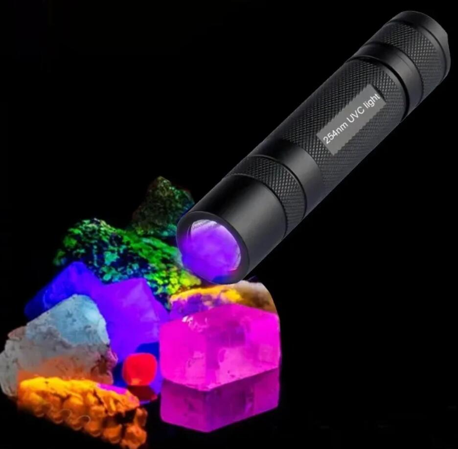 Professional High Power Shortwave UV 254nm LED Flashlight UVC Fluorescent Minerals Lamp