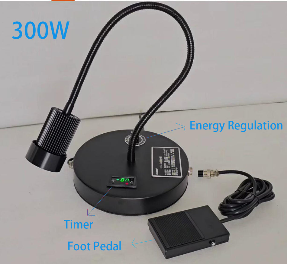 300W High Power 365nm 395nm 405nm UV Ultraviolet LED Desk Lamp With Energy Regulation + Timmer For Glue Curing Light LED Ink Paint Circuit Repair
