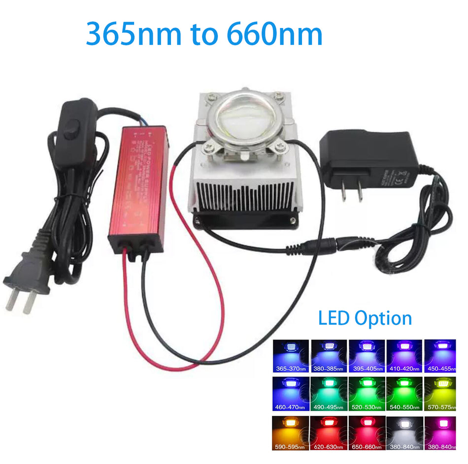 High Power 20W LED Integrated Light Kit UV 365nm to 430nm 450nm to 660nm 380-840nm Plant Growth AC 90V-220V Lamp