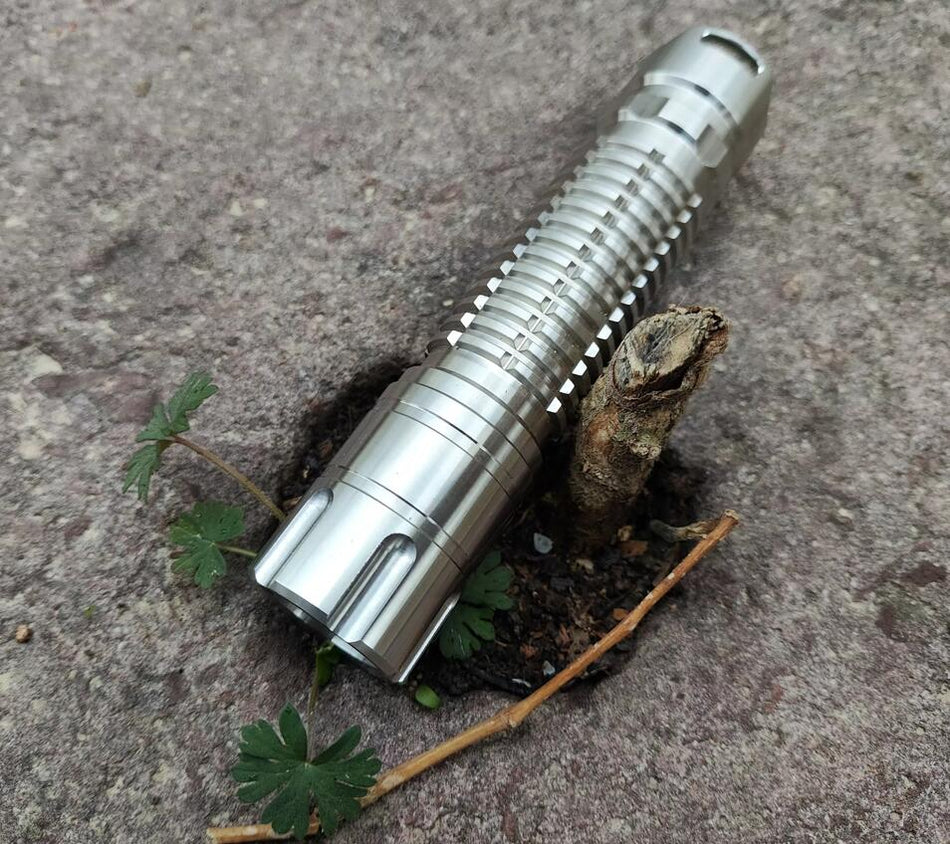Stainless Steel 18650 18350 Customized Silver EDC Flashlight