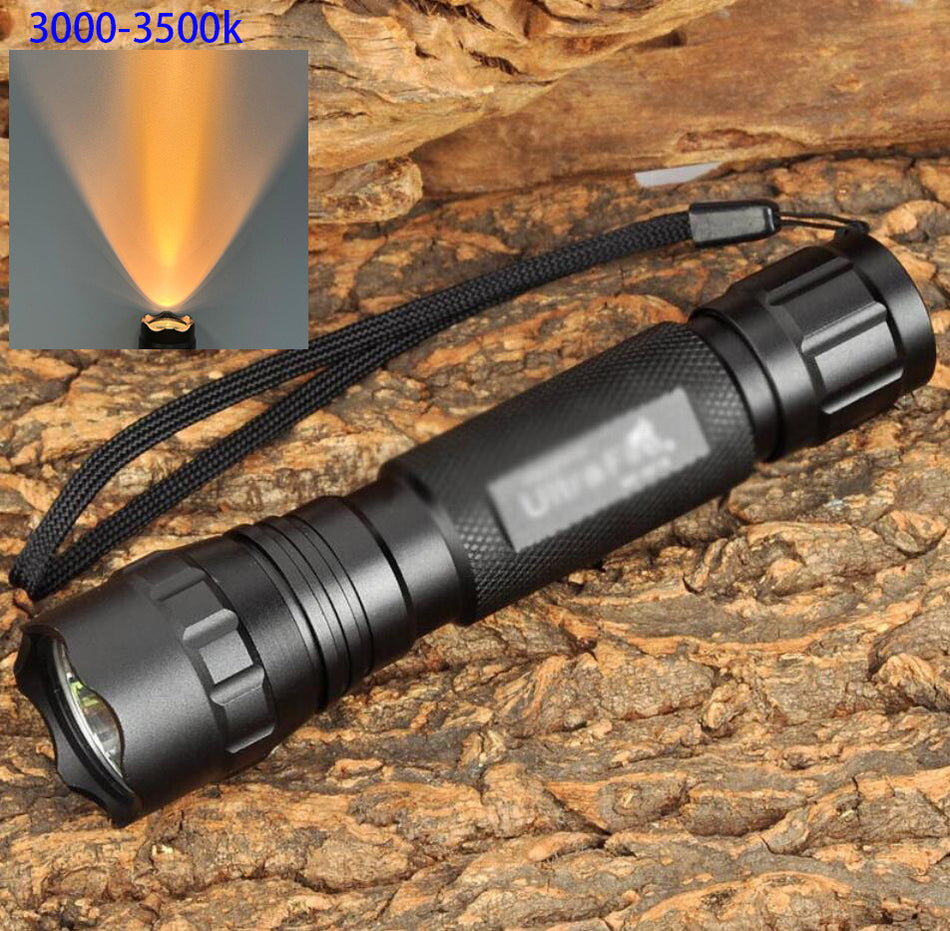 Ultra Fire WF-501B Single Mode Warm White LED Flashligh 10W L2 3000K LED 800 Lumen
