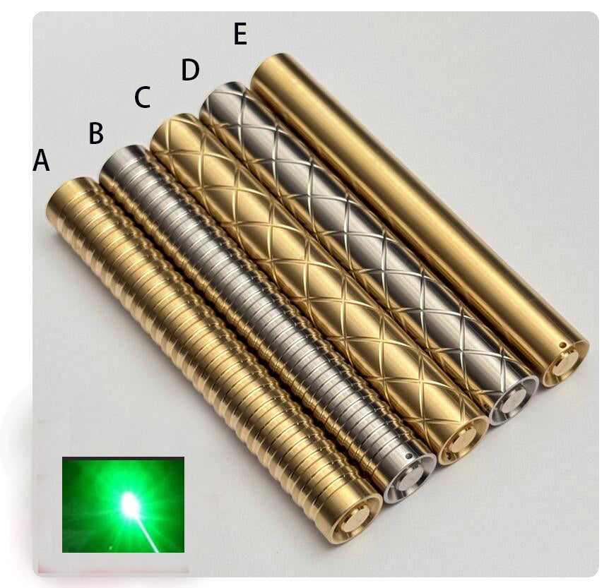 Stainless Steel /Brass 520 Green Beam LED Exquisite Singal Light Mini Flashlight Lamp  (High Quality ,500)