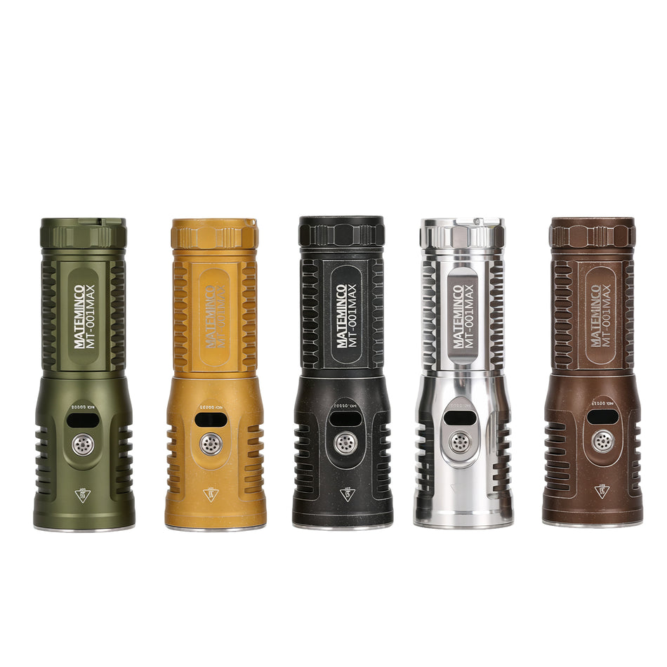 MATEMINCO SFT90X LED High Power Long Throw Flashlight 6500 Lumen 1811M Beam Distance 32000mAh Rechargeable 46950 Battery Stepless Dimming IPX-6 Waterproof Torch