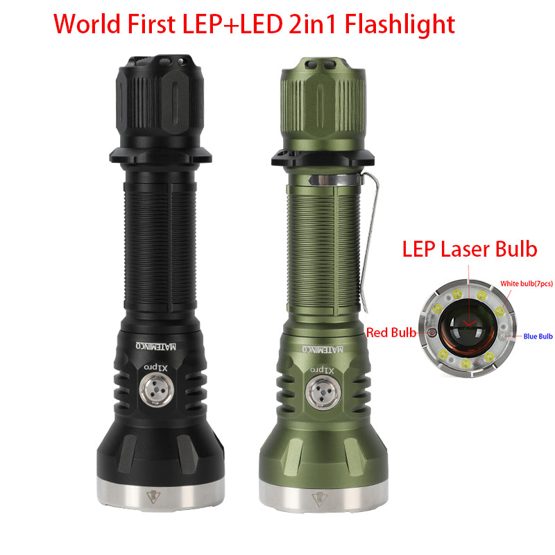 MATEMINCO X1 PRO LEP Laser+ LED 2 in 1 Mini EDC Flashlight 1350 Meter 1350 Lumen Pocket Torch (1x 18350 / 1x 21700)