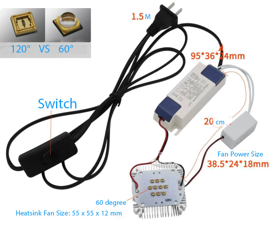 6W 10-LEDs UVC 254nm 275nm UV AC 220V DIY Module Kit Medical Sterilization Air Purification Lamp