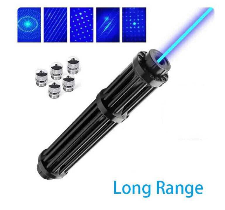 8000 Meter Long Range High Power Blue Light Flashlight Adjustable Focus Torch