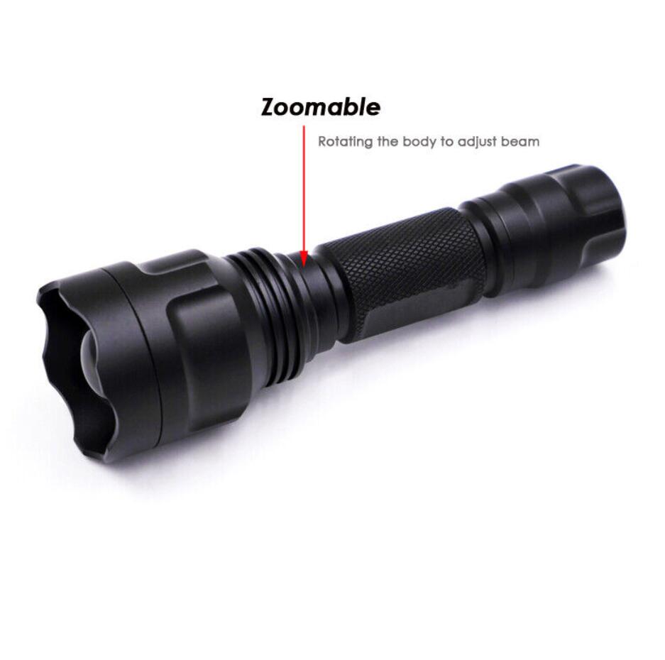 Ultra Fire C8 Single Mode Zoomable Flashlight 10W 6500K LED 1000 Lumen Torch  (1x 18650)