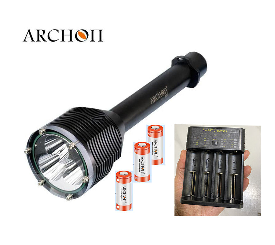ARCHON D33(W39) Scuba Diving Light 3000 lumen Dive Flashlight Underwater 100m + 3X Battery + Charger