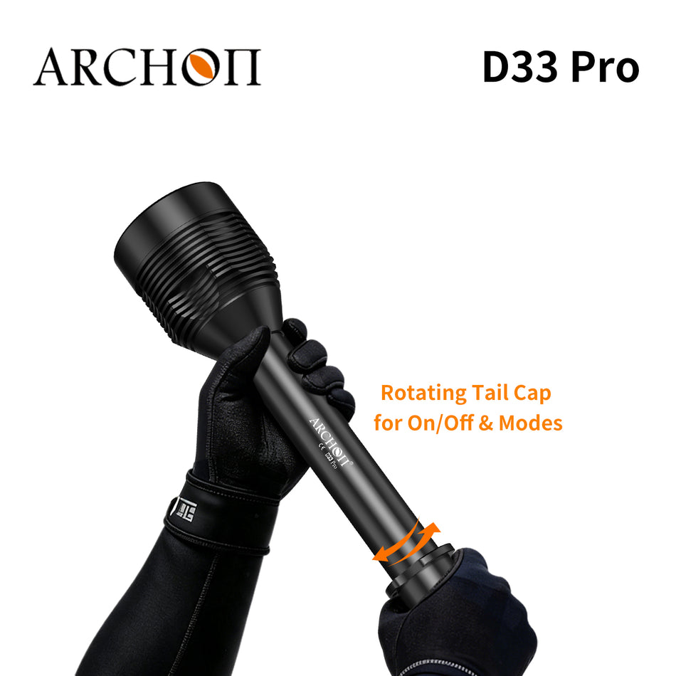 Archon D33 Pro Diving Flashlight 5,000 Lumen LED With 3x 26650 7000mAh Battery