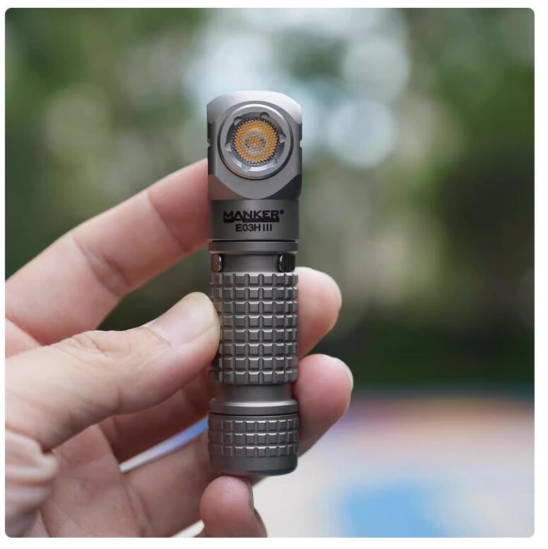 Mankerlight E03H III Titanium Mini Flashlight 1200 Lumens Headlamp With Headband ( 14500 /AA）
