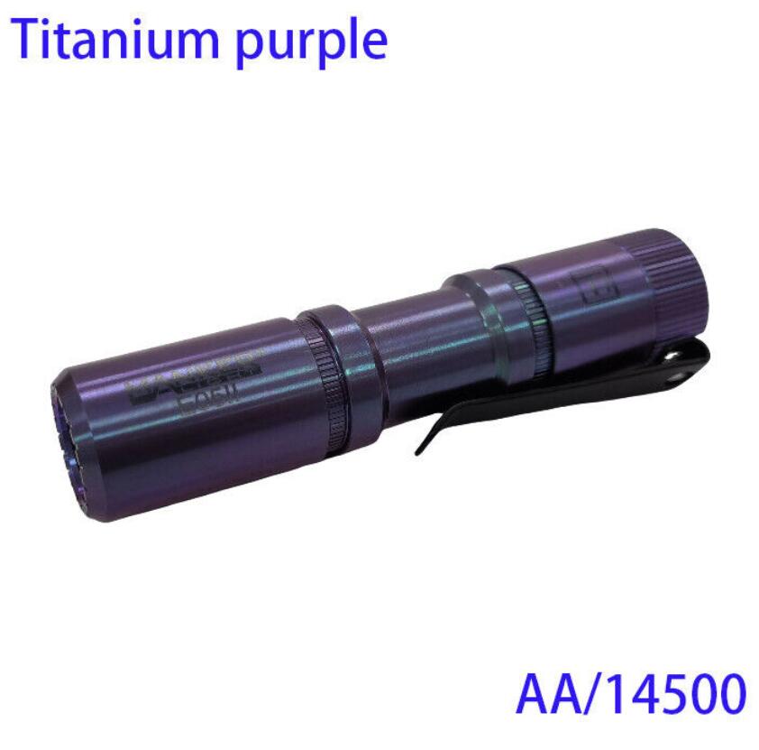 Mankerlight E05 II Titanium Purple EDC Flashlight MAX 1300 Lumen 14500 AA Torch