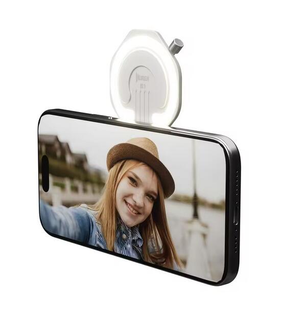 WUBEN E1 EDC Rechargeable Mobile Cell Phone Selfie Light Portable Ring Light-White