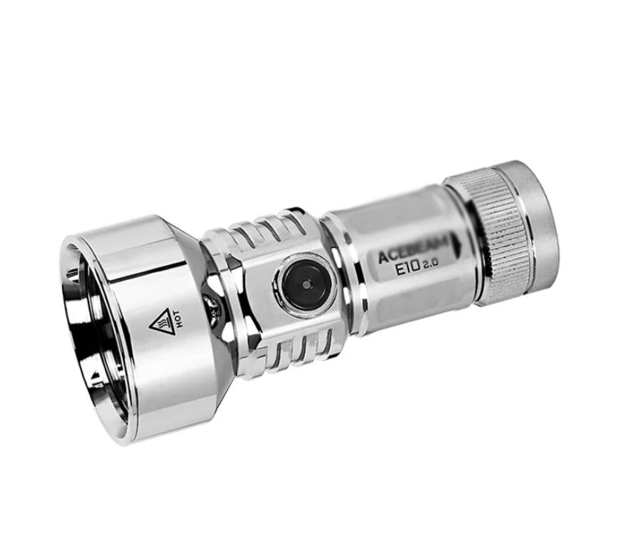 ACE-E10 2.0 Stainless Steel Silver 1200 Lumen 750 Meters Long-Range EDC Compact Flashlight For Camping With Strobe Mode TIR Optic