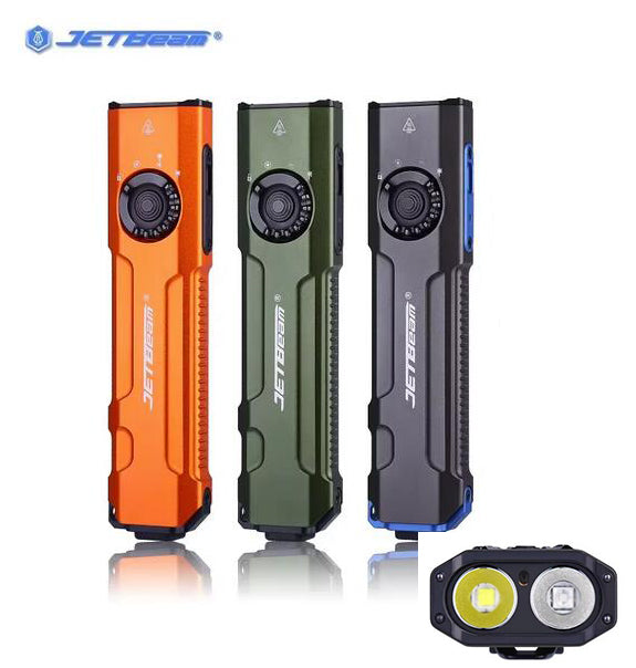 JETBEAM E26 White+UV 365nm+Green Laser 3-in-1 EDC Flashlight 2000 Lumen USB C Rechargeable