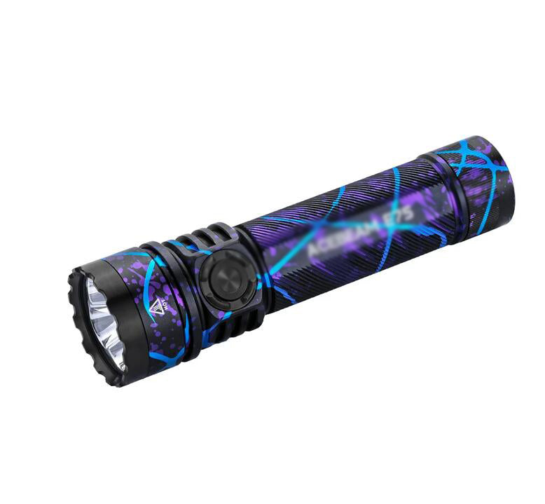 ACE-E75 Purple Quad-Core 4500 Lumen 260 Meter LED Flashlight USB C Rechargeable Torch