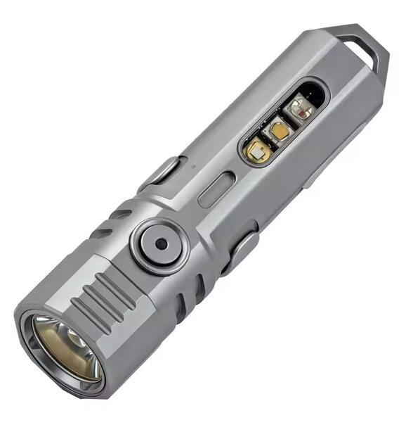 Titanium Keychain EDC Mini LED Flashlight 600 Lumen With RGB /UV 365nm/USB Type C Charging /Magnetic  Clip