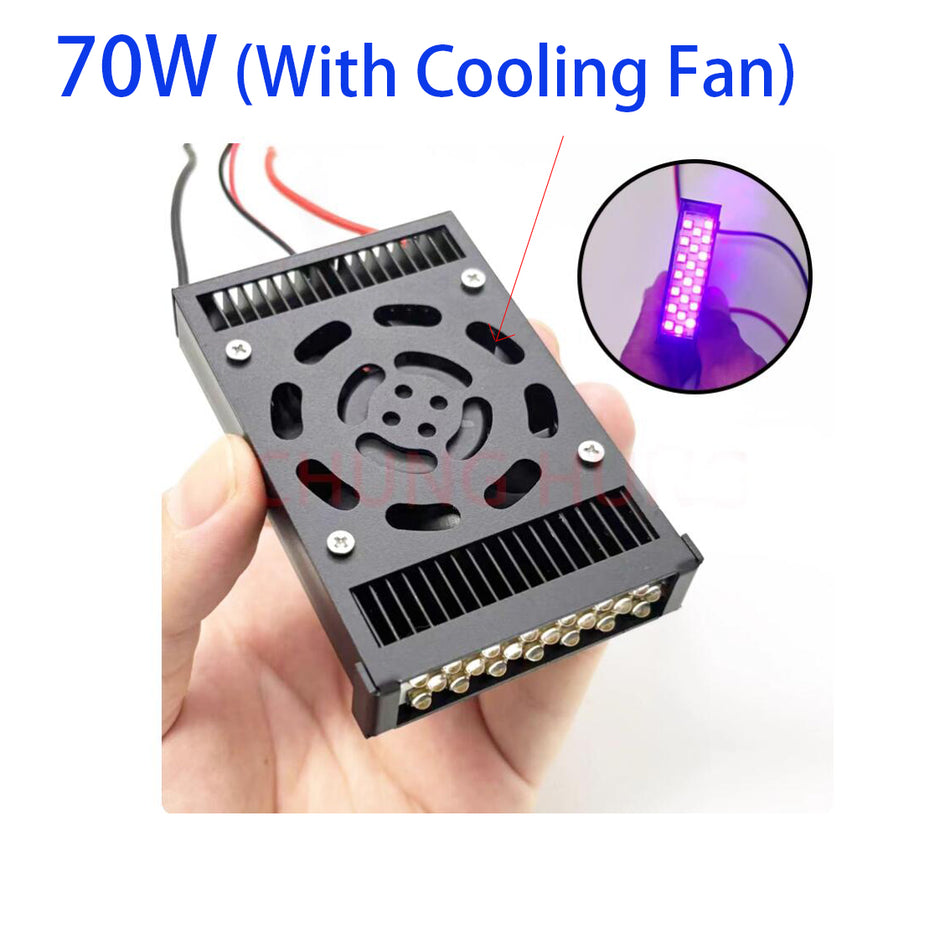 70W UV 365nm 385nm 395nm LED Ink Gel Curing Lamp For Epson Flatbed Printer TX800 XP600 R1390