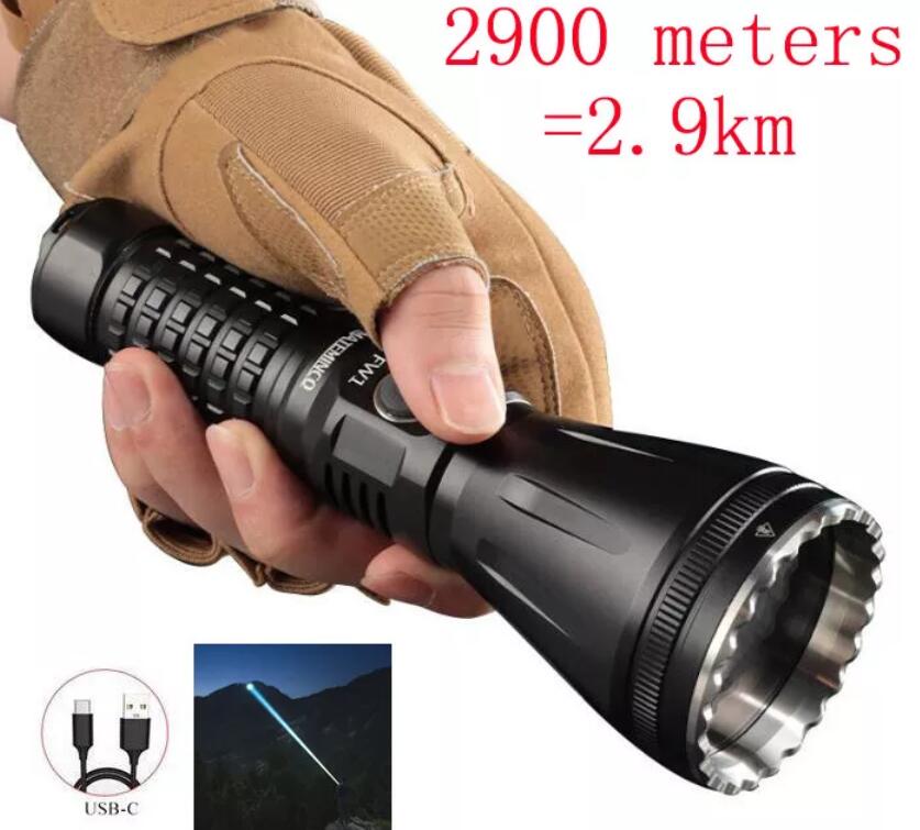 MATEMINCO FW1 LEP Tactical Flashlight 2900 Meter 562 Lumen USB C Rechargeable Torch