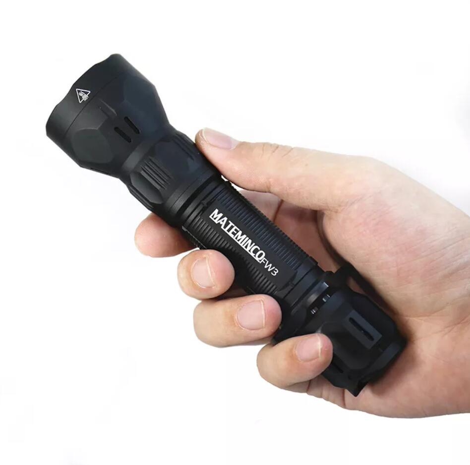 MATEMINCO FW3 Mini LEP Flashlight 2 in 1 Spot + Flood Beam 1350 Meter 1550 Lumen(With 18350 & 21700 Battery)