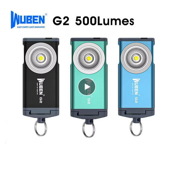 WUBEN G2 Mini Keychain Light 500Lumens USB Type-C Rechargeable Built-in Battery EDC Flashlight With Magnetic