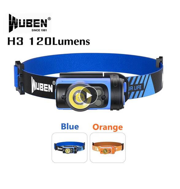 WUBEN H3 AAA Battery Headlamp 120Lumens With P8 LED 360° Adjustable 7 Working Modes