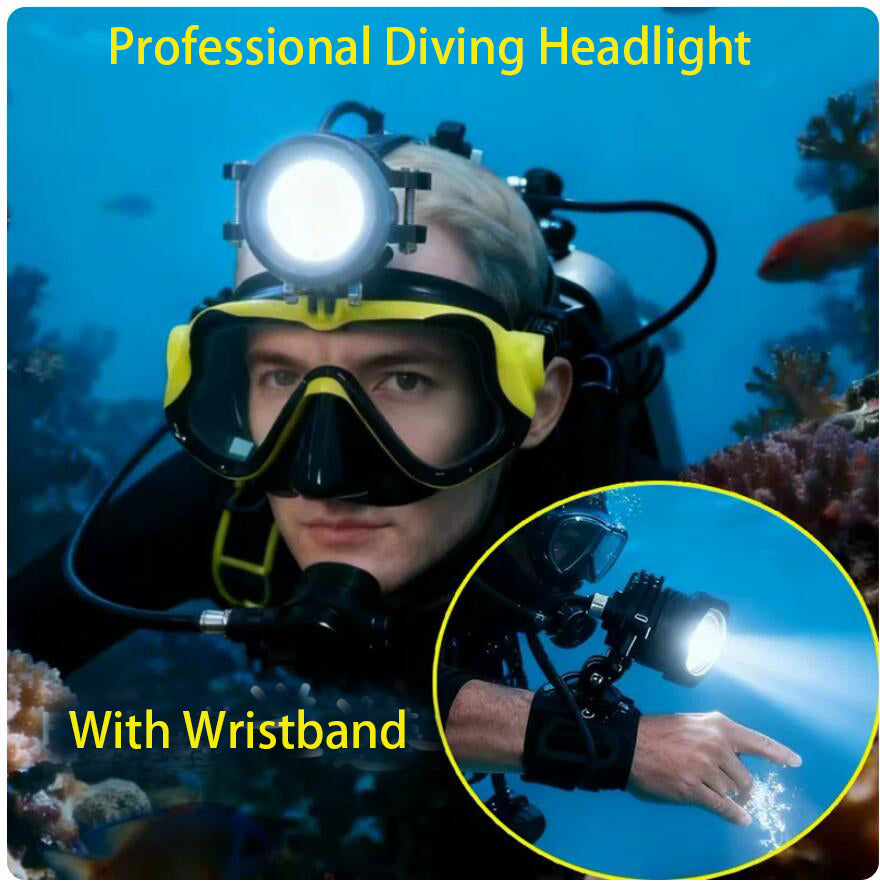Ruizhiheng H8 Professional Diving Headlight 1200 Lumen 5 Hours Using Time Waterproof