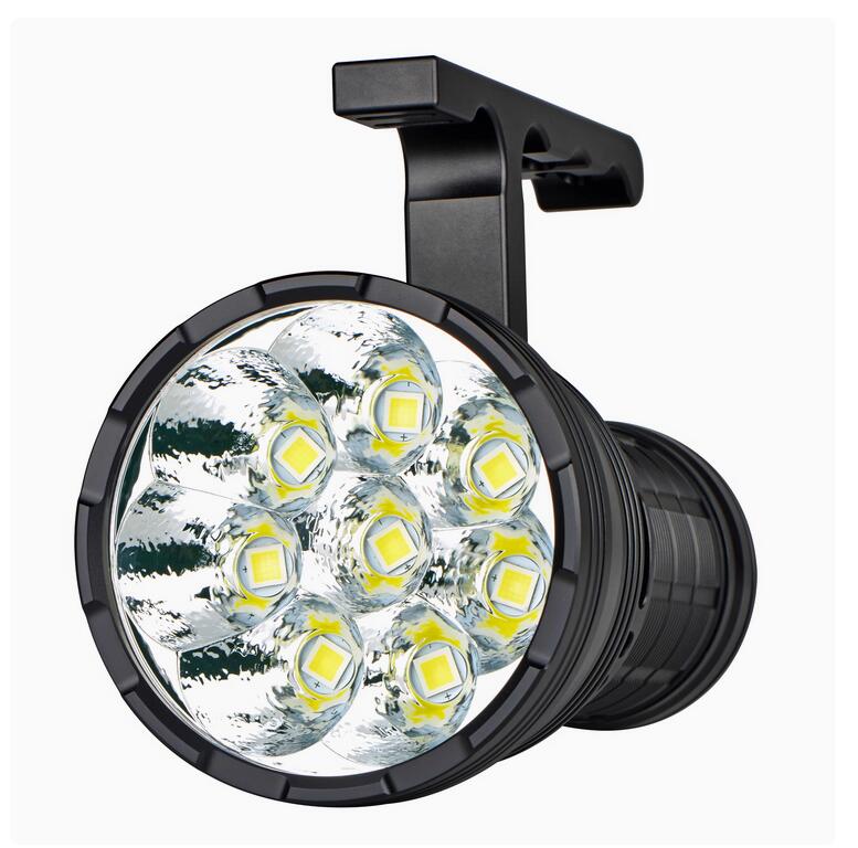 Haikelite HK08 100W High Power Flashlight 60000 Lumen 1340m USB Type C Charging With 4x 21700 Battery