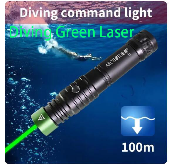 ARCHON J1 Dive Coaching 100m Under Water Long Shot Green Laser Diving Flashlight