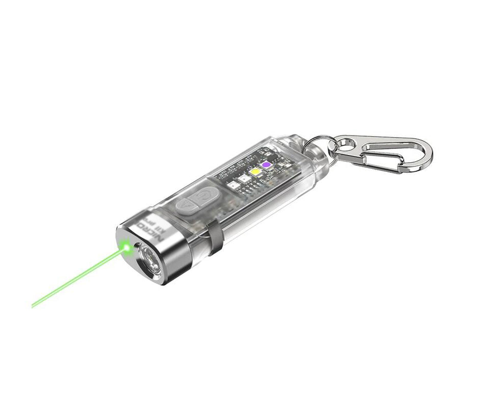 K11 Pro Rechargeable Keychain Mini EDC Flashlight 550 Lumen LED White with Green /UV /RGB/Dual Switch/Magnetic Tail/Hat clip