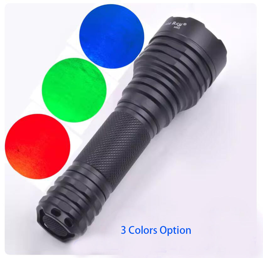 Red Green Blue LED Single Mode Hunting Flashlight