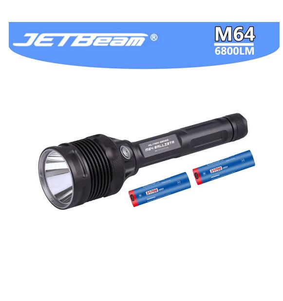 JETBeam M64 Powerful Long Range LED Flashlight SBT-90 LED 6800 Lumen 1200 Meters Throw  Search Hunting Light(2x21700)