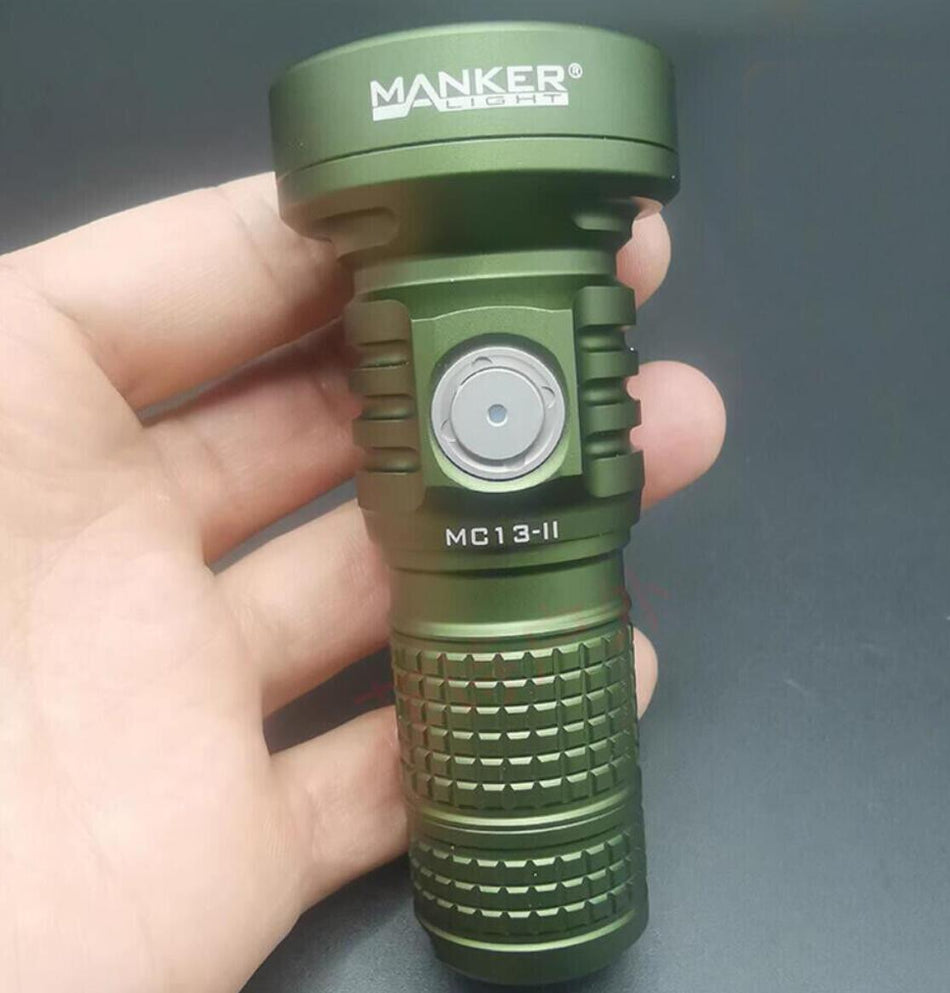 Mankerlight MC13ii Pocket EDC Mini Flashlight 4500 Lumen 660 Meter USB Type-C Rechargeable(Army Green)