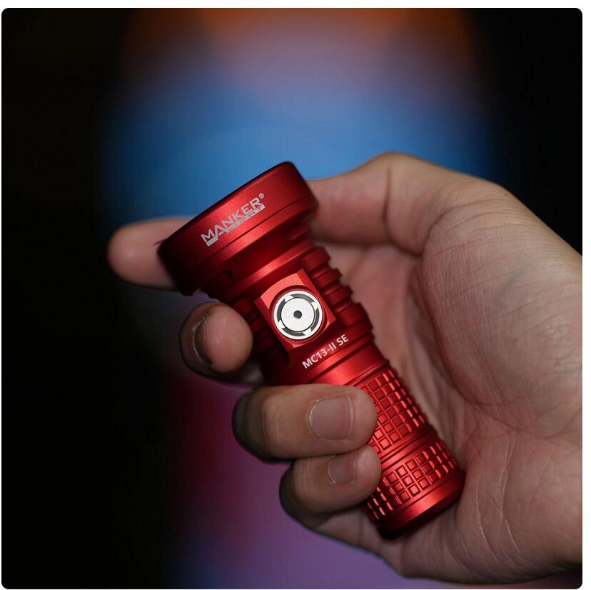 Mankerlight MC13 II SE Pocket Spotlight EDC Flashlight 4500 Lumen 660 Meter USB Type-C Rechargeable(1x 18350/1x 18650)-Red