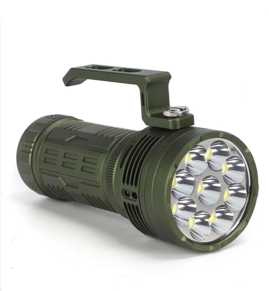 Mateminco High Power Green Rechargeable Flashlight 26000Lumen Torch With Active Cooling Fan/ 9x LED/32000mAh Battery/Power Bank Funtion