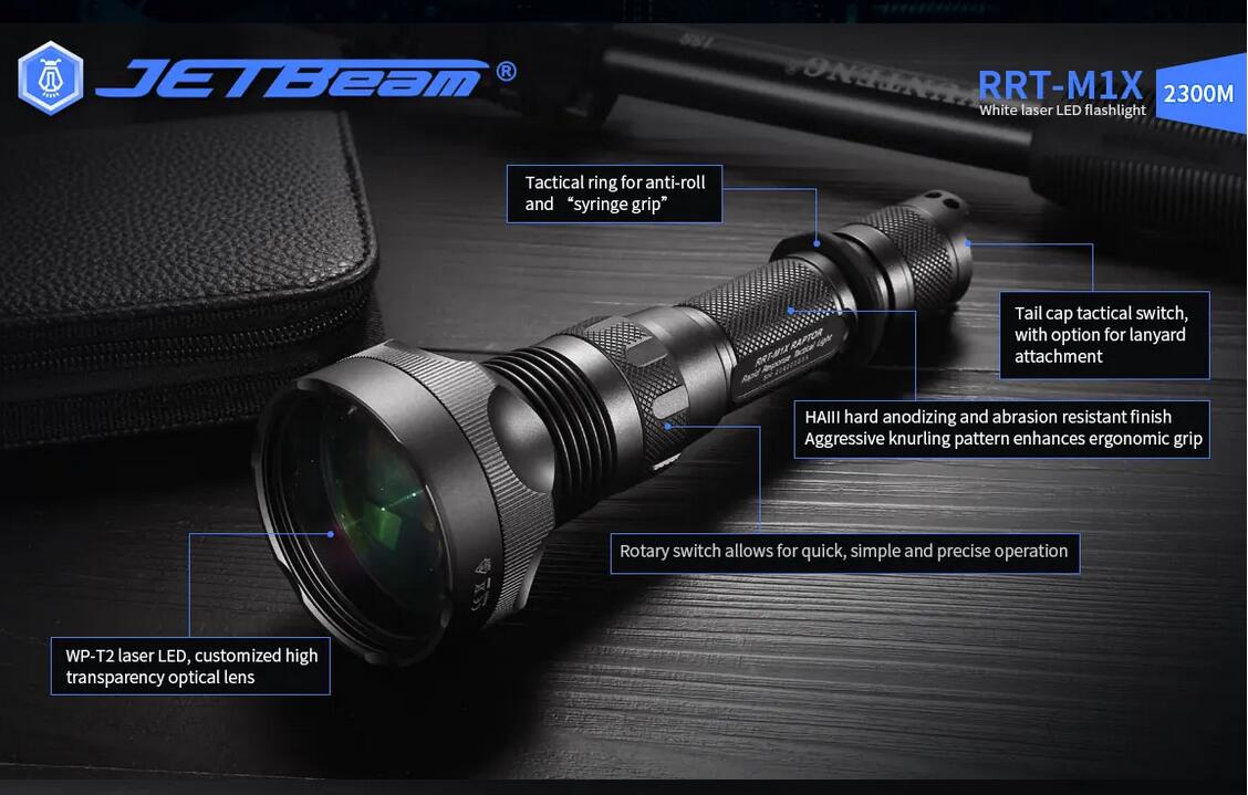 JETBEAM RRT-M1X＋Wetool LF61Y＋サンウェイマンホルダー JETBeam RRT-M1X 2.3KM Long Range LEP Flashlight 480Lumen