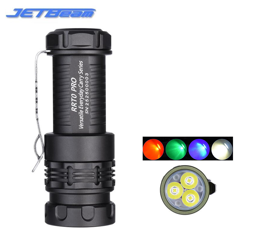 Jetbeam Mini EDC Flashlight 1600 Lumen With RGB Light Rotary Control  -Gray Version