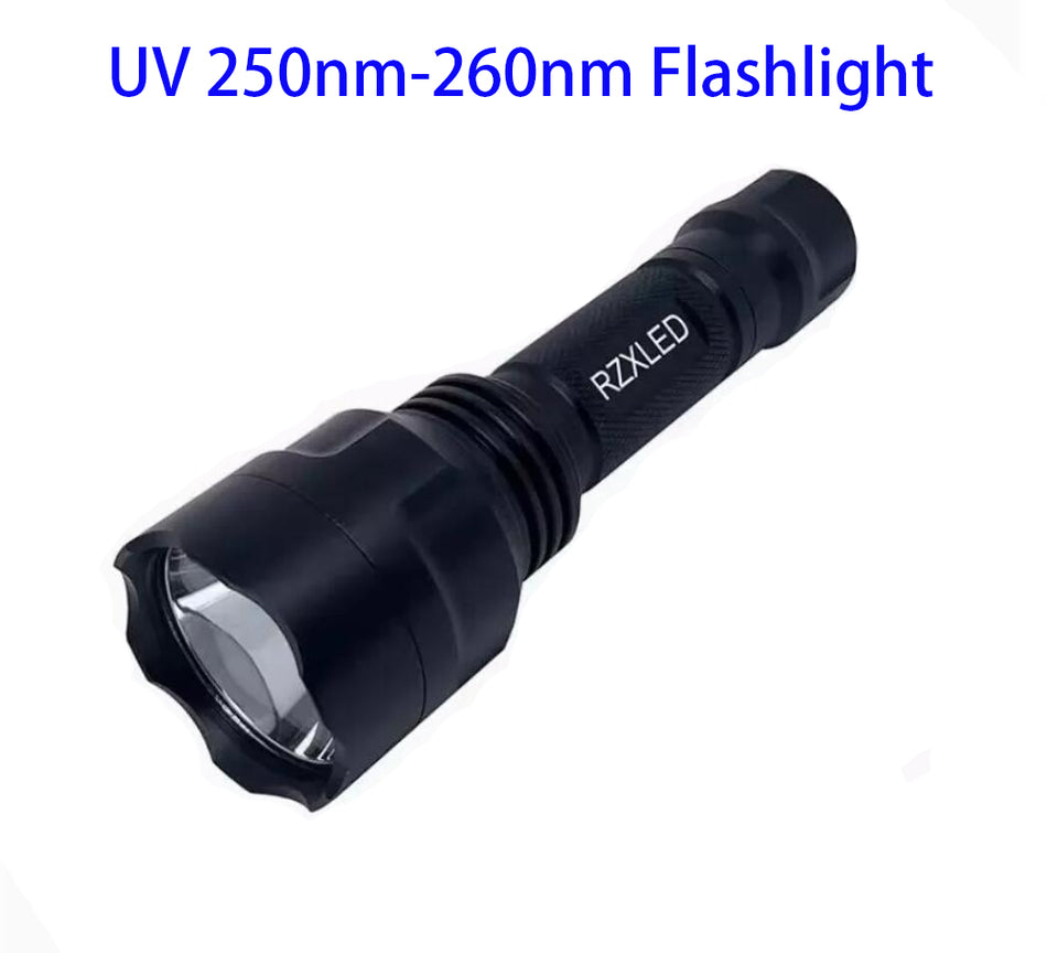 Shortwave UVC Max 30-50mW(3W Power) 250-260nm Ultraviolet Flashlight 254nm For Fluorescent Minerals Check