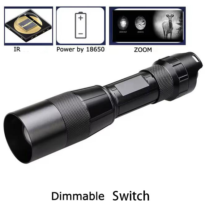 SFC-025 Dimmer Zoom Hunting Flashlight IR 940nm Infared 850nm Red Green LED Torch