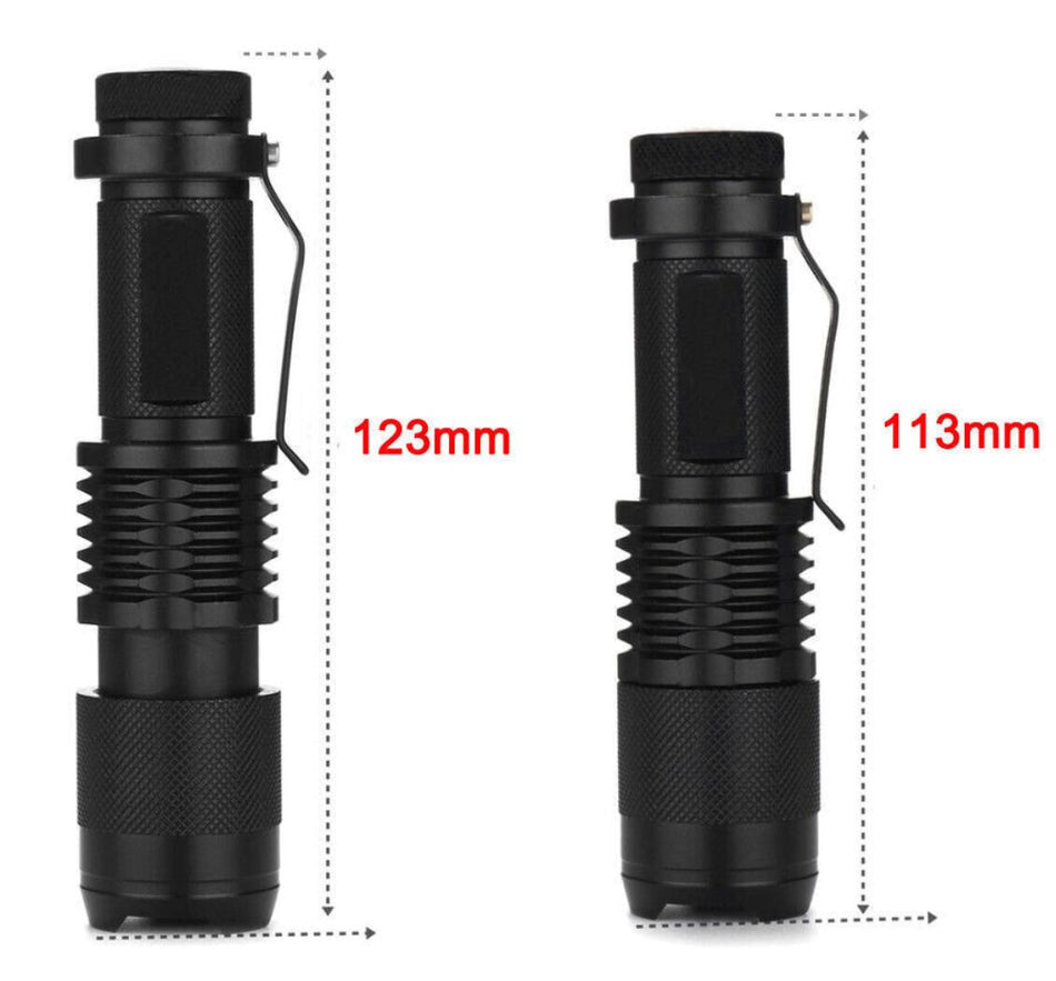 SK98 Single Mode Zoomable Flashlight 10W 6500K LED 800 Lumen Portable Torch