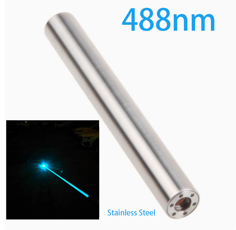 488 Sky Blue Beam Silver Stainless Steel Flashlight Visible Light High Qulaity mini Lamp(200)