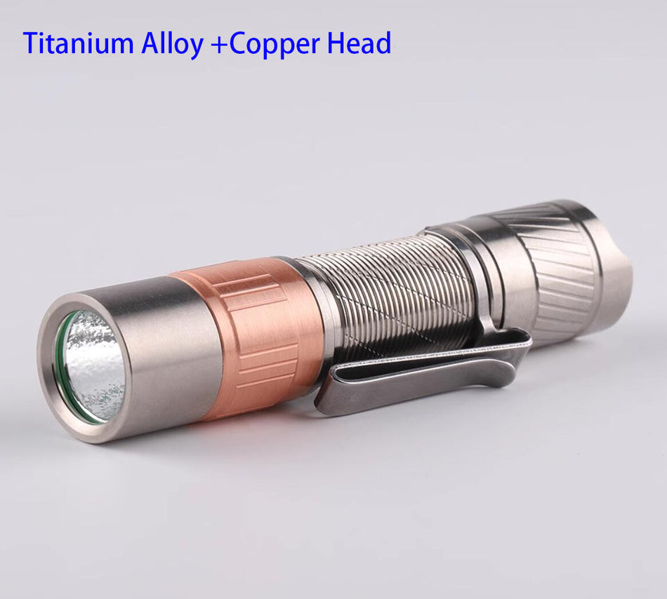 Copper Head Titanium AA 14500 Flashlight(519A LED Chip/Orange Peel Reflector)