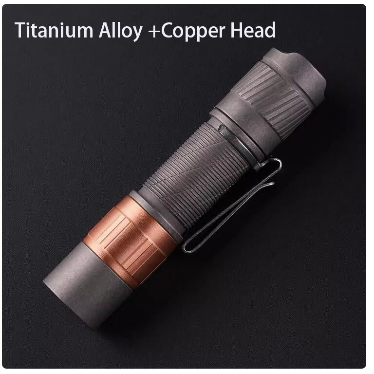 Copper Head Titanium AA 14500 Flashlight(519A LED Chip/Orange Peel Reflector)