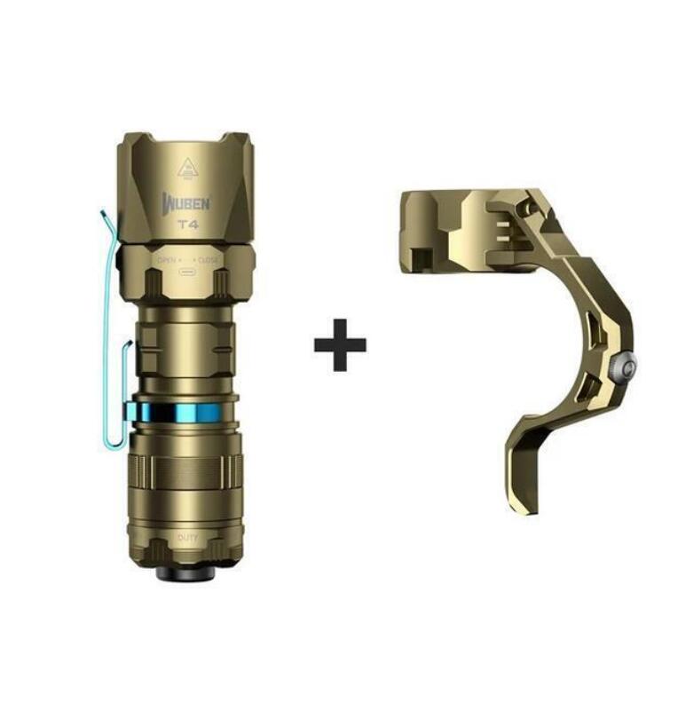 WUBEN T4 Tactical EDC Flashlight USB C Rechargeable 850 Lumens 401m Range 18350 Torch(Desert Tan)