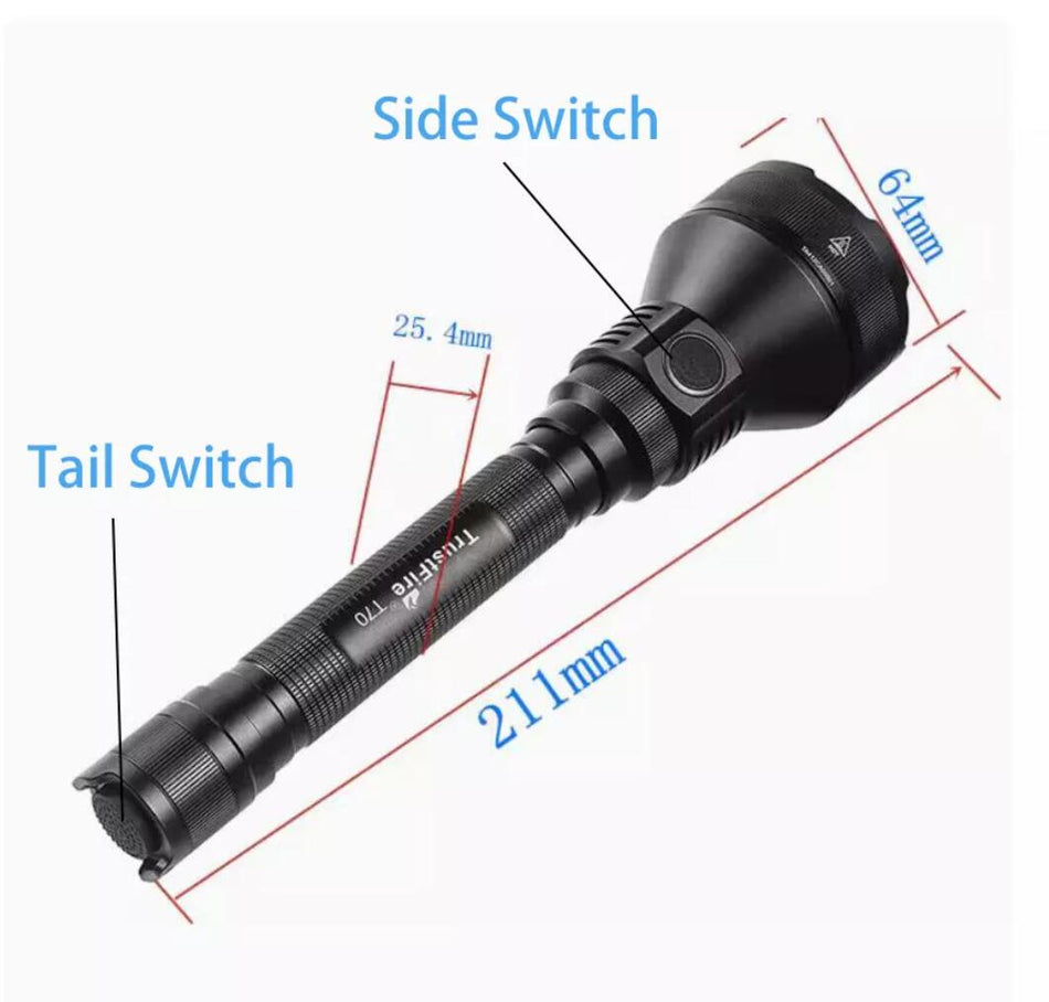 Trustfire T70 2300 Lumen LED 1000meter Long Range Tactical Hunting Flashlight Full Kit
