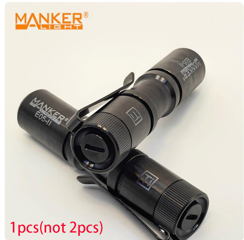 Mankerlight E05 II Black Titanium TI  EDC LED Flashlight 1300/800 Lumen High CRI 519A 14500 AA Torch