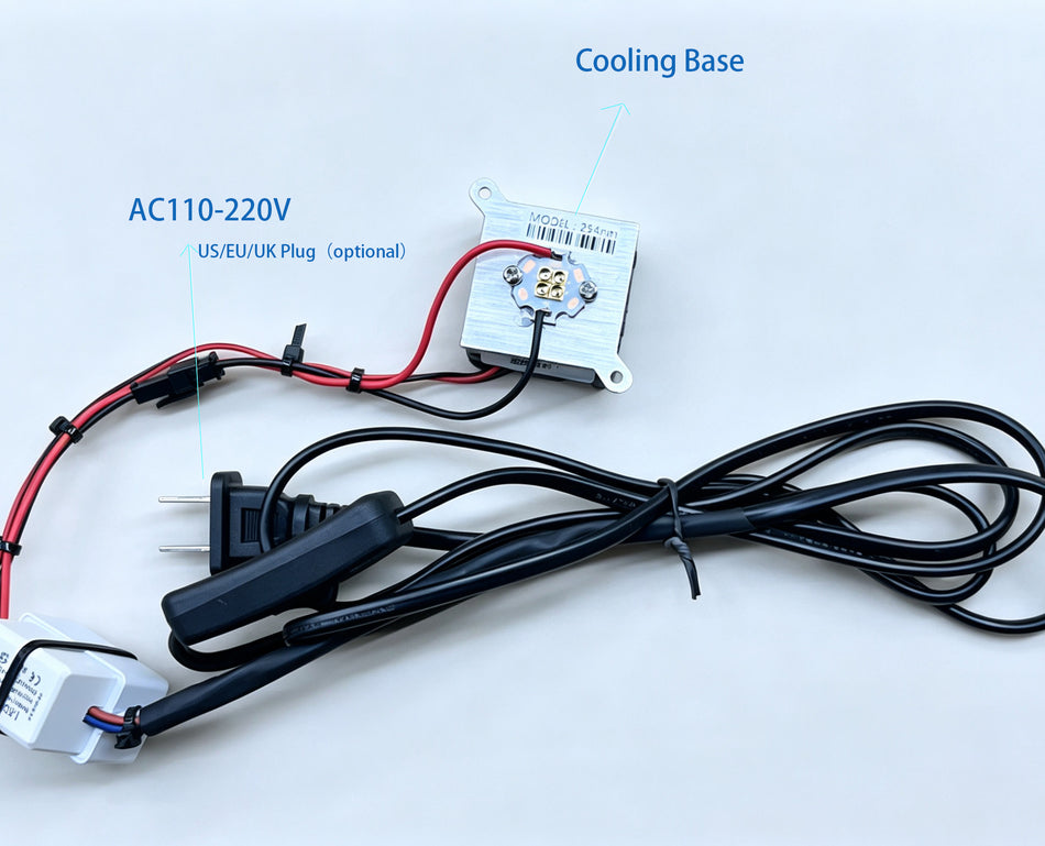 UV 4 in 1  254nm/275nm/295nm/310nm/340nm UVC Lamp Full Kit(AC 110V-220V) for Disinfection Sterilizer