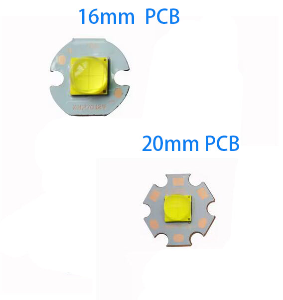 Original XHP70.2LED 4000 Lumen High Power LED Emitter 3000K to 6000K White  6V/12V 20mm/16mm DTP Copper PCB For Flashlight